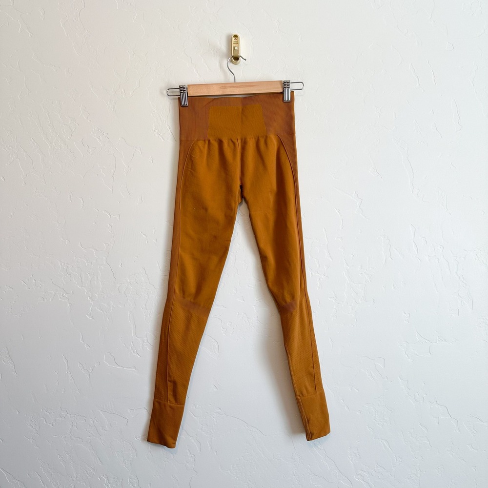 Halfdays | Sophia Ribbed Seamless High Rise Leggings in Golden Ochre